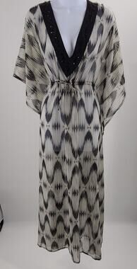 Club Z Collection women's cover up black Size Large beachy resort wear maxi